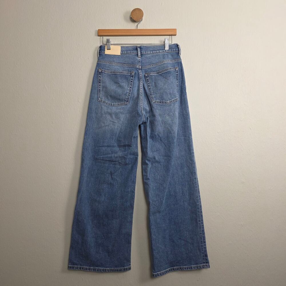 Everlane The Way-High Sailor Jean Vintage Blue Wide Leg High Rise Denim 26Short - Picture 10 of 11